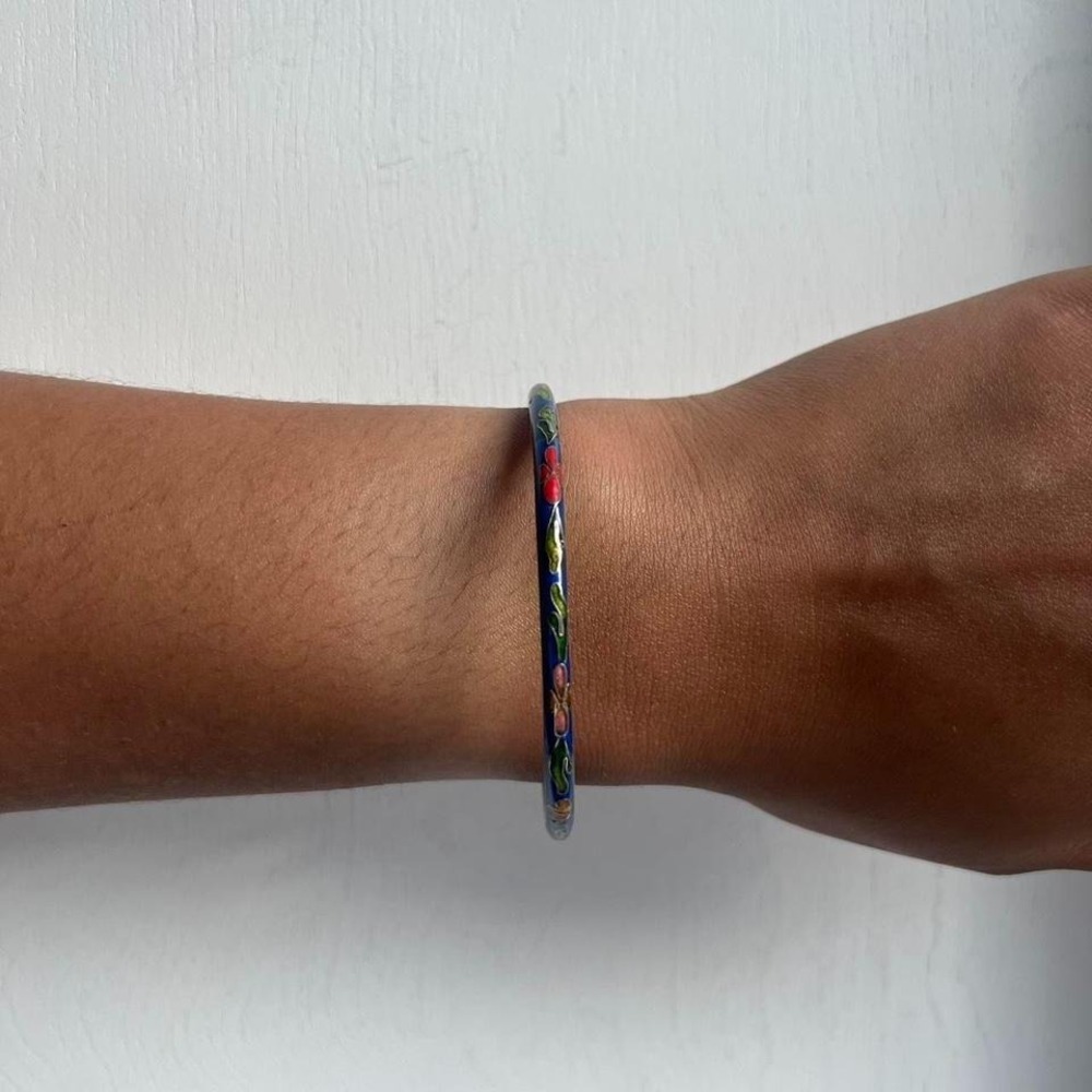 BLUE‎ CLOISONNE ENAMEL BANGLE BRACELET